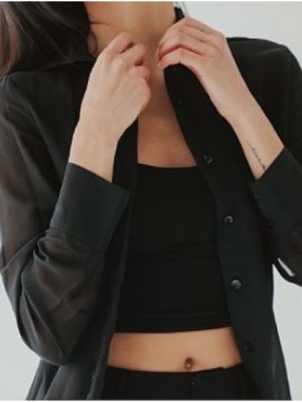 Klassy Network Black Textured Top